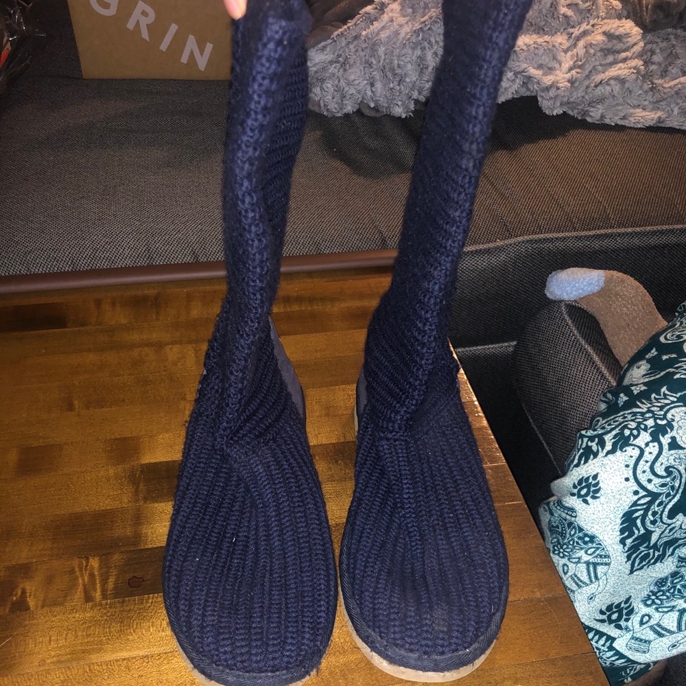 Blue knit UGG boots
